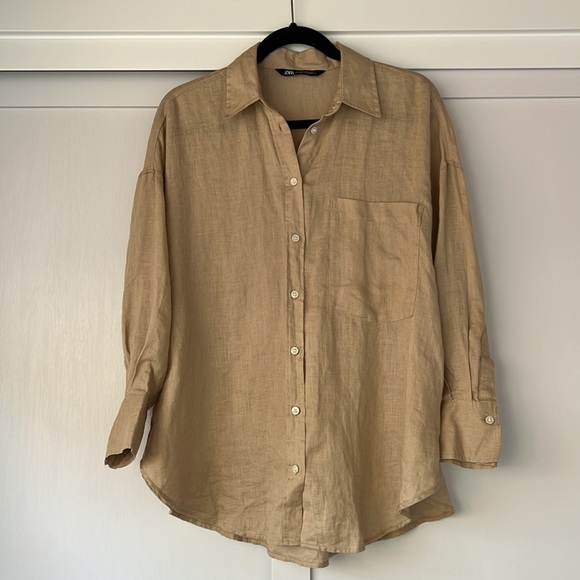 Zara Linen Shirt - Beige - XS - Picture 5 of 5